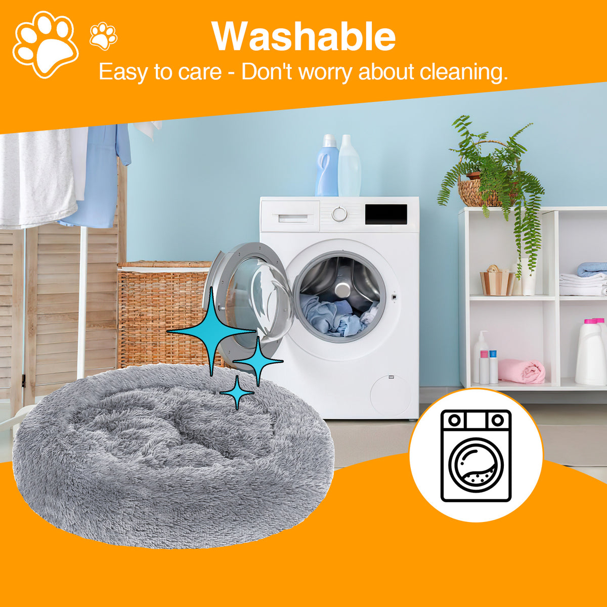 Plüsch Hundebett für Hunde und Katzen – Weicher Schlafplatz in 60/80/100 cm