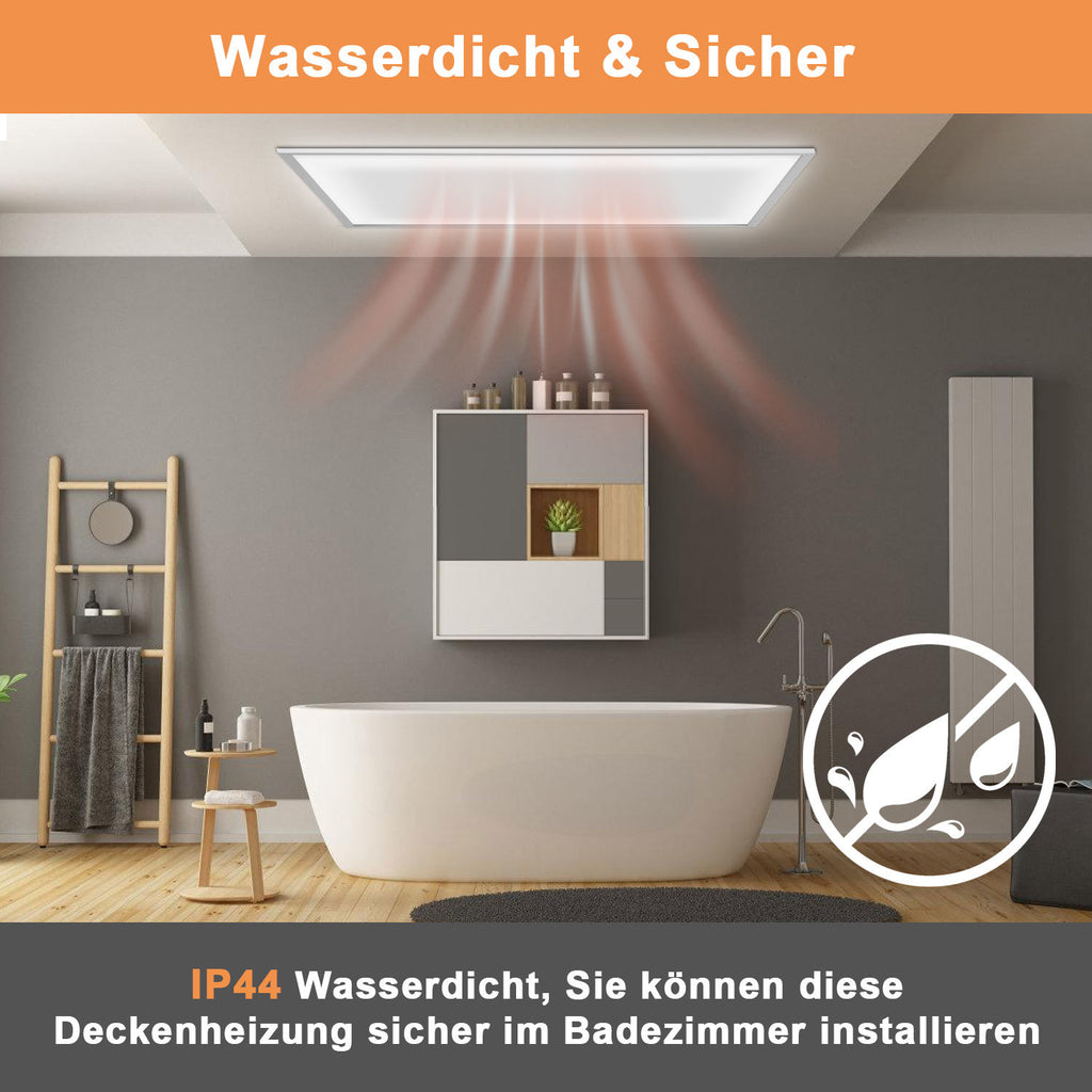 Infrarot-Deckenheizung 360W/770W mit LED-Licht, Thermostat & App