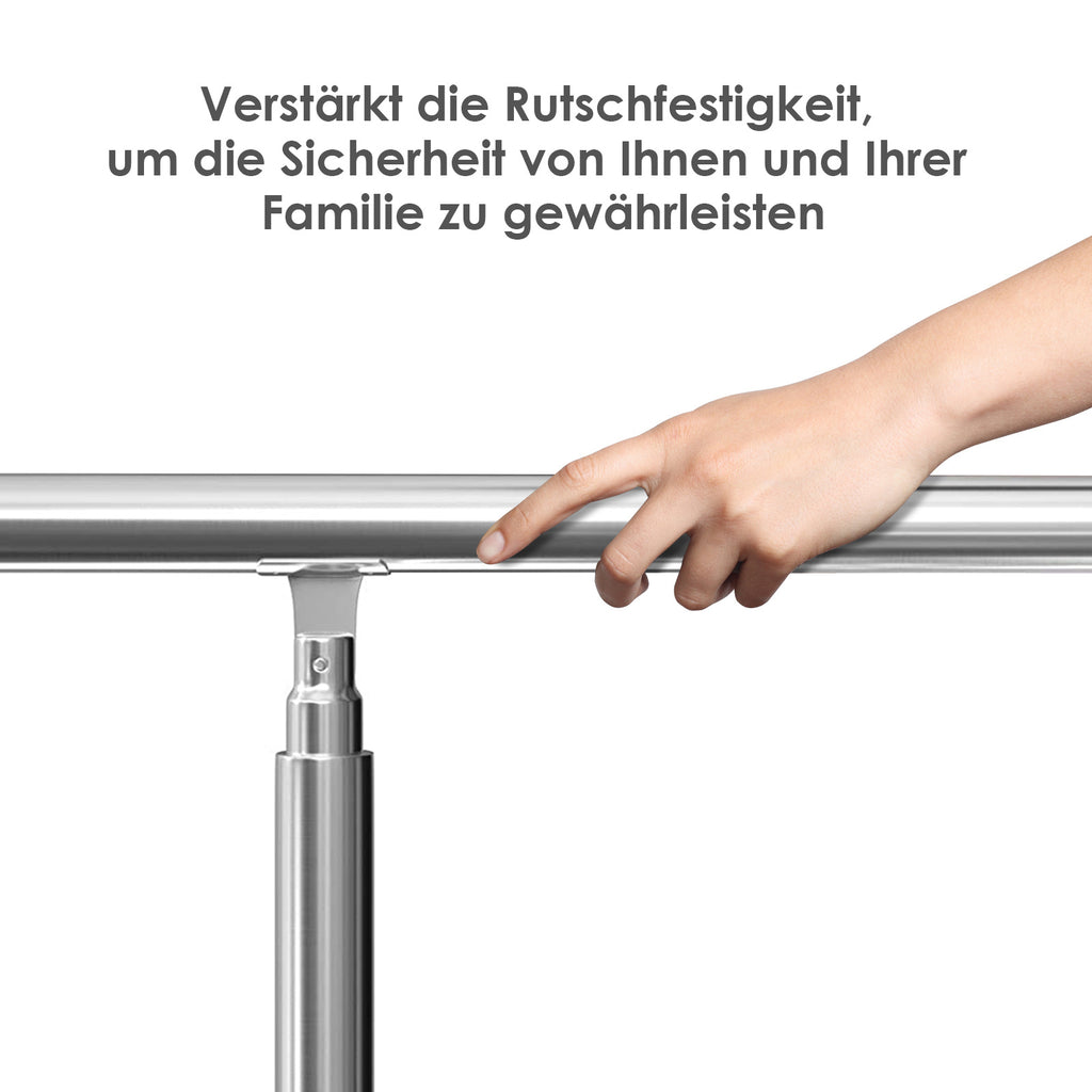 Cecaylie Edelstahl Treppengeländer 80–180 cm, Handlauf aus Edelstahl 201, verschiedene Querstreben