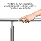 Cecaylie Edelstahl Treppengeländer 80–180 cm, Handlauf aus Edelstahl 201, verschiedene Querstreben