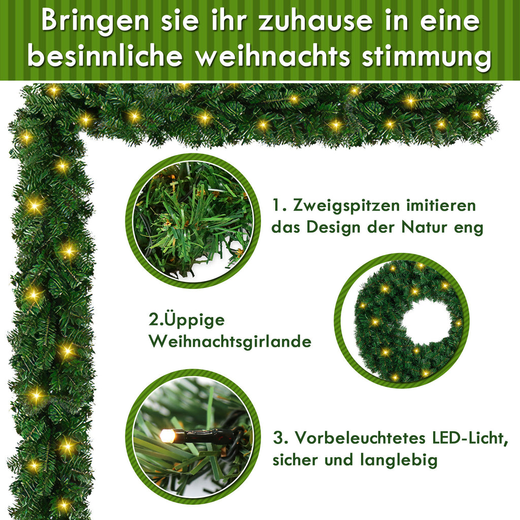 Cecaylie LED Weihnachtsgirlande 2,7 m / 5 m mit 50/100 LEDs