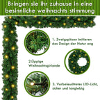Cecaylie LED Weihnachtsgirlande 2,7 m / 5 m mit 50/100 LEDs