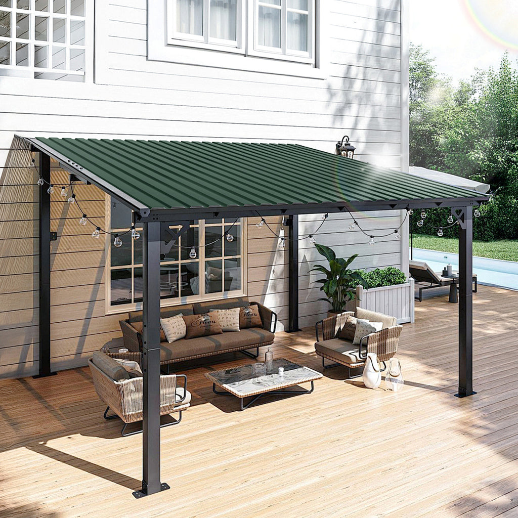 Cecaylie Trapezbleche 115 x 45 cm, verzinkte Stahl-Dachbleche, 12–48 Stück, Grün/Anthrazit