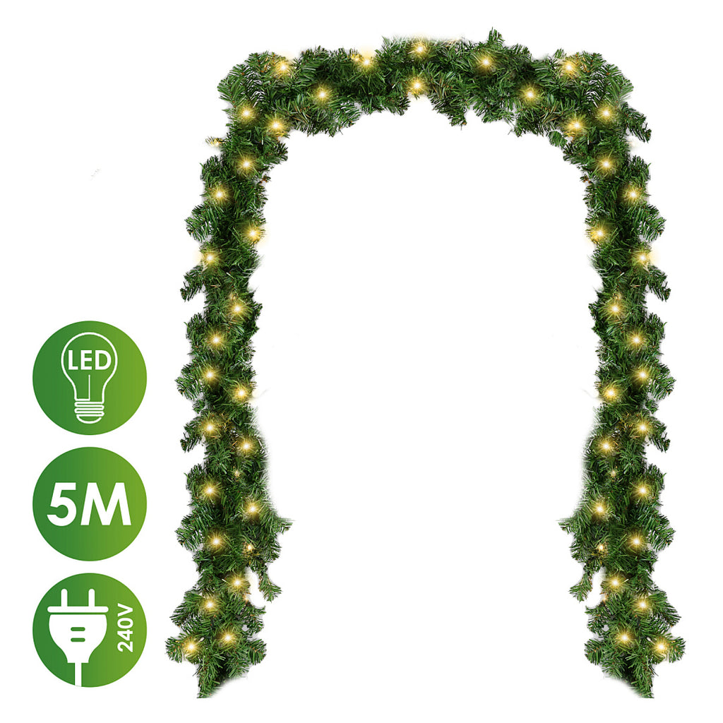 Cecaylie LED Weihnachtsgirlande 2,7 m / 5 m mit 50/100 LEDs