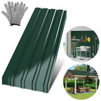 Cecaylie Trapezbleche 115 x 45 cm, verzinkte Stahl-Dachbleche, 12–48 Stück, Grün/Anthrazit