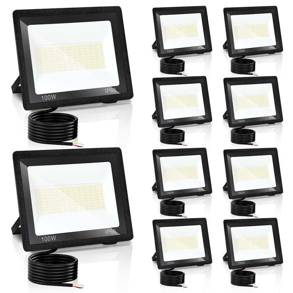 Cecaylie LED Fluter Außen 10–100W, 3 Lichtfarben einstellbar, IP66, 3000/4000/6500K