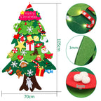 DIY Filz-Weihnachtsbaum 105 cm mit 33 Ornamenten & 30 LEDs