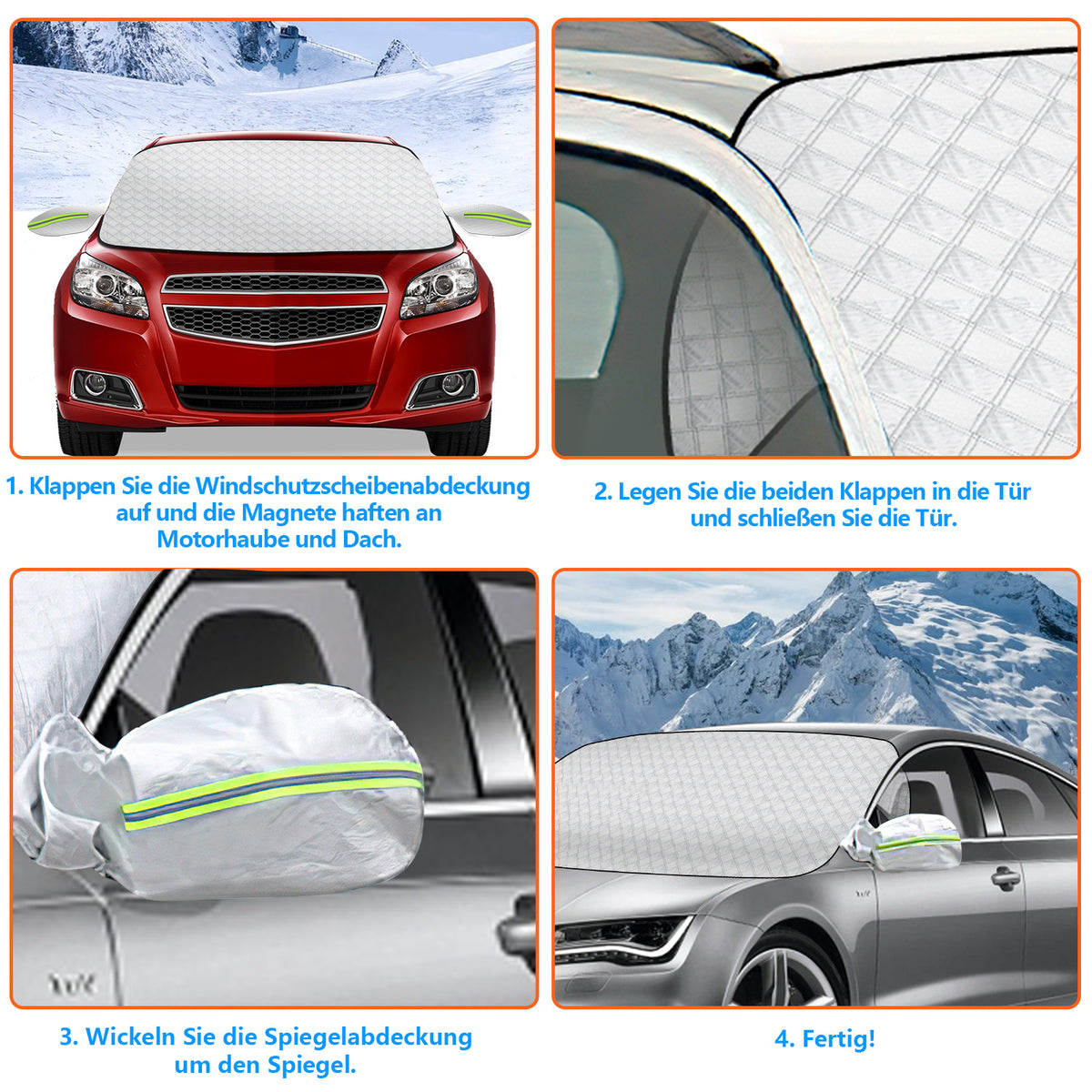 Auto Frontscheibenabdeckung für Sommer & Winter, 140 × 112,5 cm