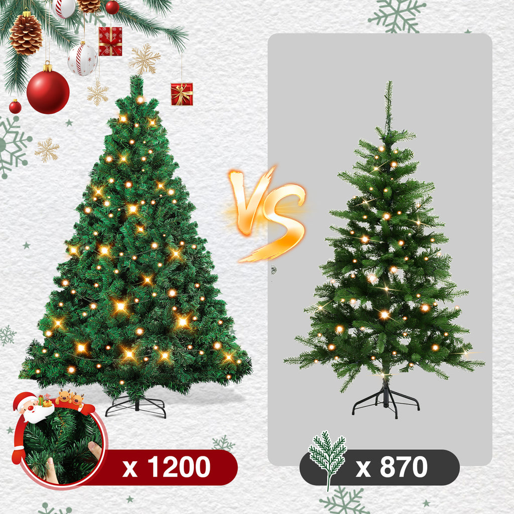 Künstlicher Weihnachtsbaum 120–210 cm – Grün, Weiß, Schnee-Effekt oder LED