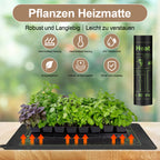 Pflanzen Heizmatte mit Thermostat – Wärmematte 27W/55W für Gewächshaus, Anzucht und Terrarium