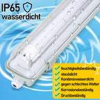 Cecaylie LED Feuchtraumleuchte IP65, 120/150 cm, Einrohr/Zweirohr