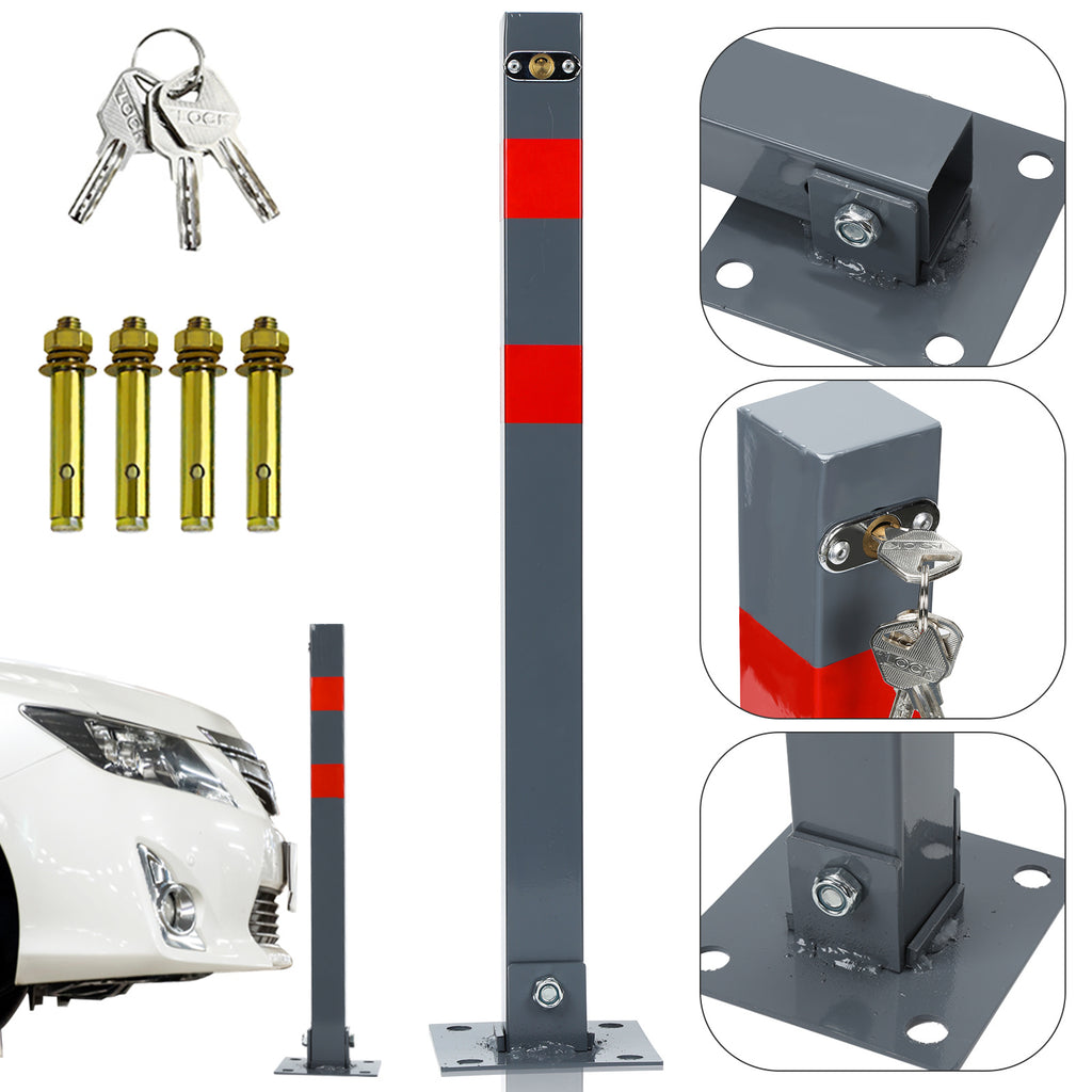 Klappbarer Absperrpfosten 65 cm mit Schloss – Parkplatzsperre aus Stahl