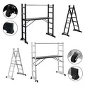 Cecaylie Mehrzweckleiter 2x6 Sprossen aus Aluminium mit Arbeitsplattform