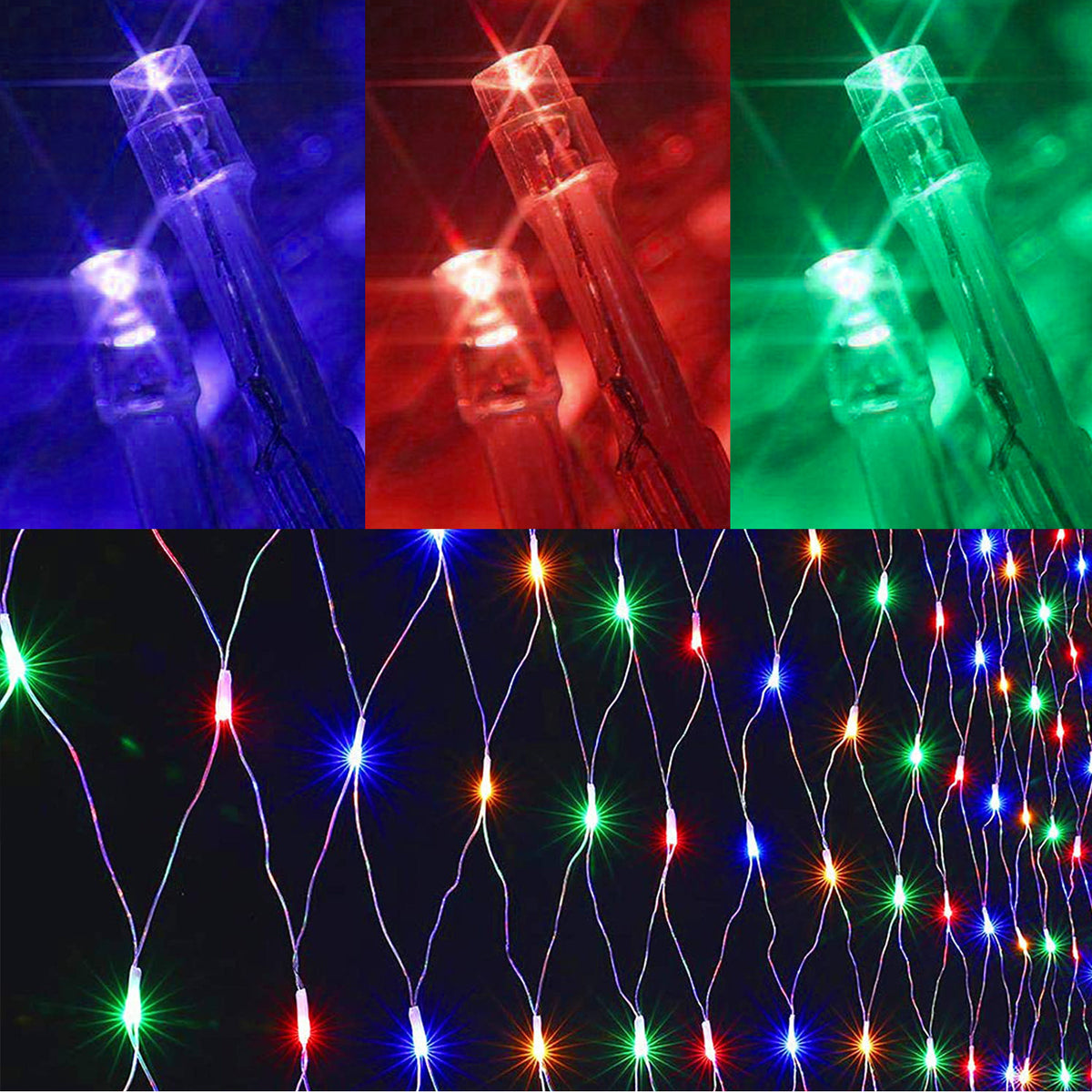 LED Lichternetz mit 8 Lichtmodi für Weihnachtsbeleuchtung