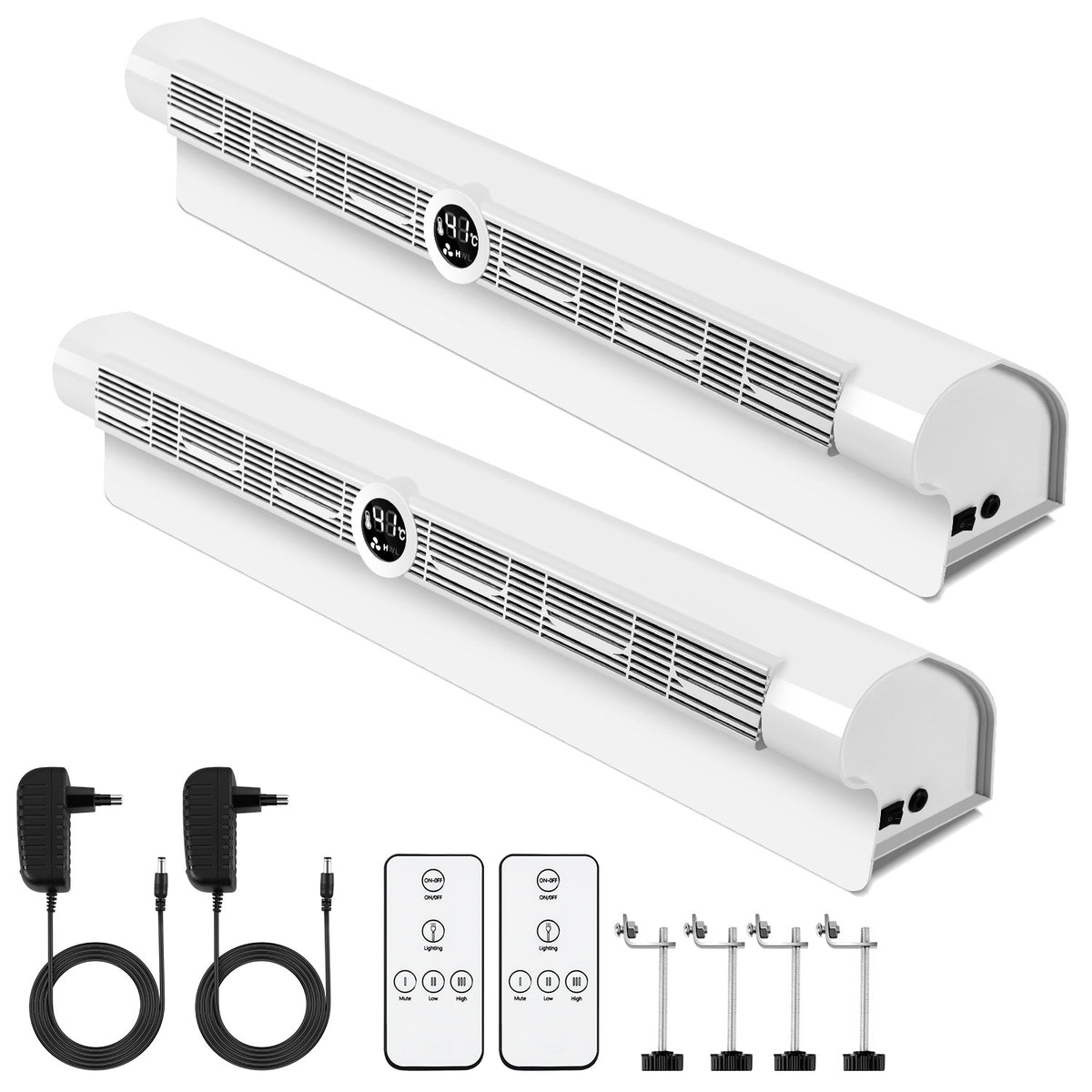 Heizkörperventilator mit Thermostat – 6 Lüfter, Fernbedienung, Mono-/Duo-Set