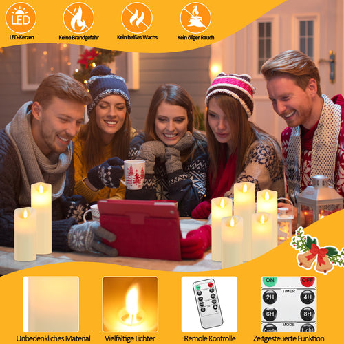 LED-Echtwachskerzen mit warmweißem Flackereffekt