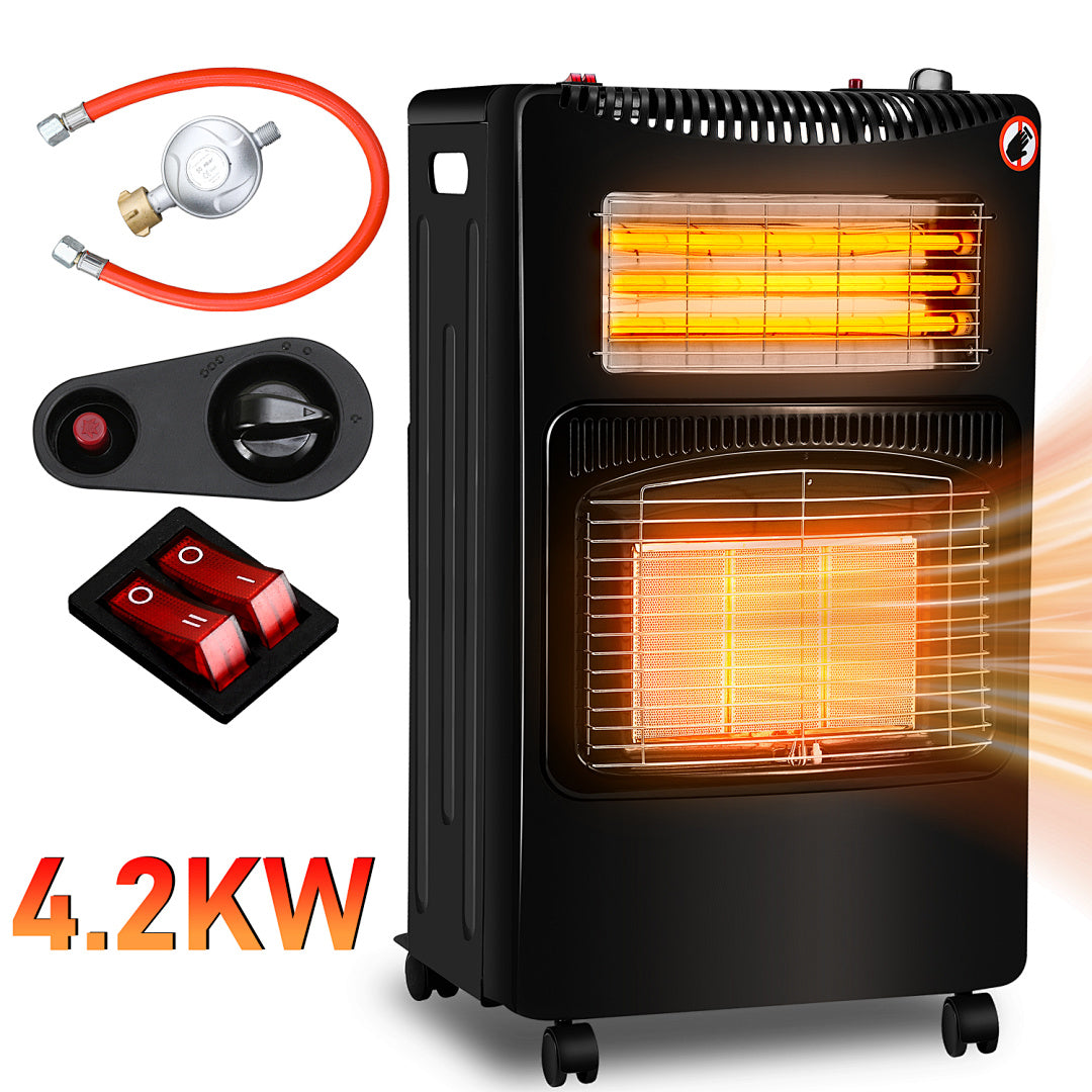 Gas Elektroheizung mit 4,2 kW Gasleistung und 1260 W Elektroheizung