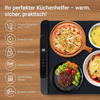 Elektrische Warmhalteplatte 240 W, 50–100 °C, faltbar mit Timer