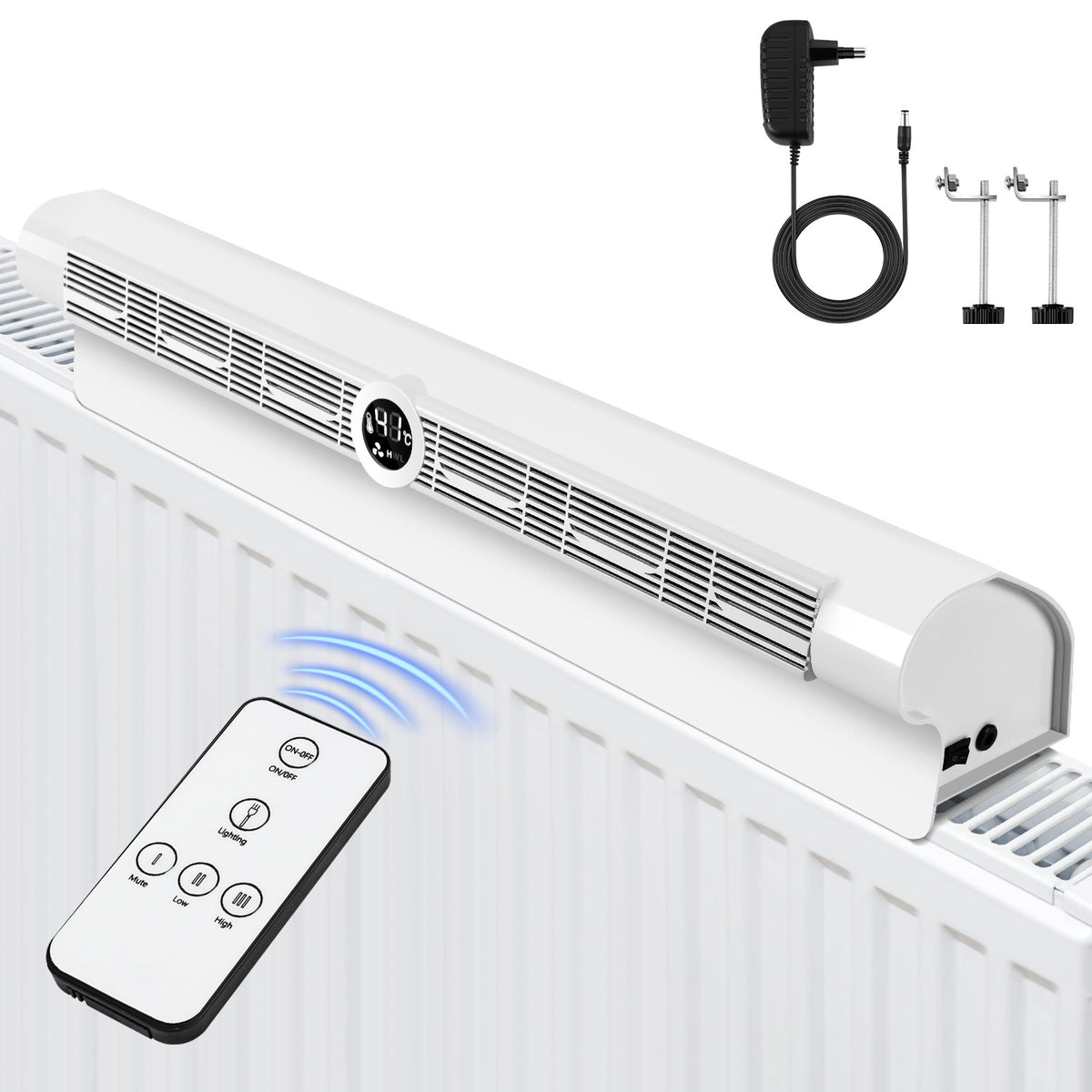 Heizkörperventilator mit Thermostat – 6 Lüfter, Fernbedienung, Mono-/Duo-Set