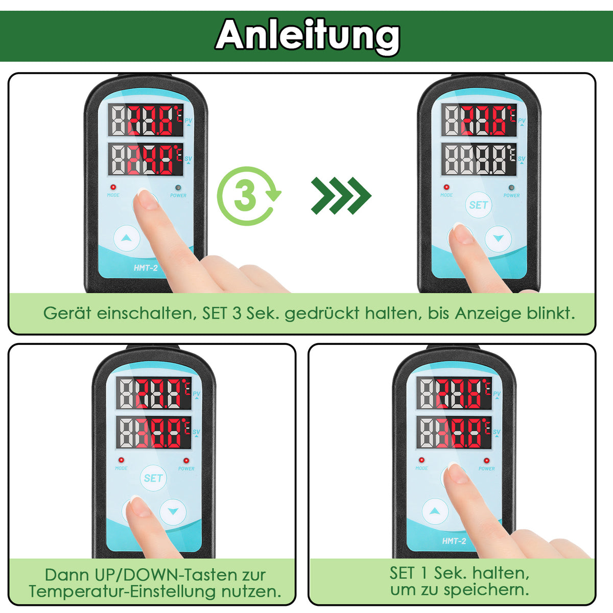 Gewächshausheizung 55W–240W mit digitalem Thermostat für Frostschutz
