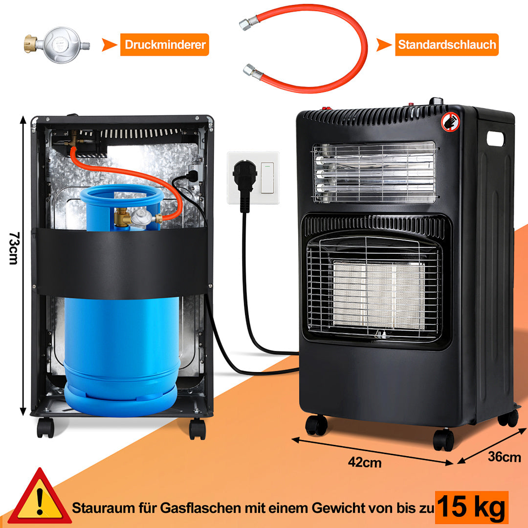 Gas Elektroheizung technische Daten 4200 W Gas 1260 W Elektro