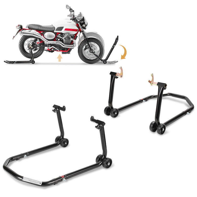 2er Set Motorrad Montageständer für Vorder- und Hinterrad