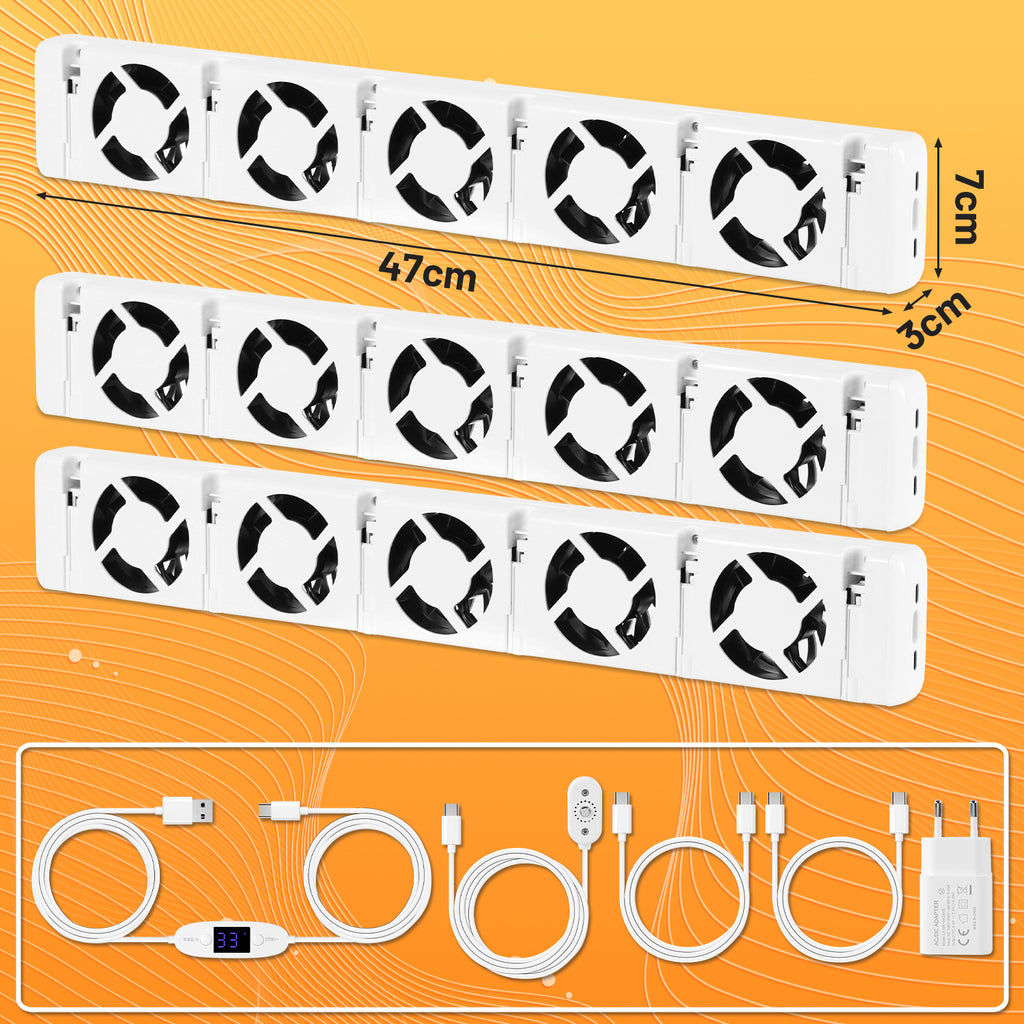 Heizkörperventilator mit Thermostat – 3/5 Lüfter, Mono-, Duo- oder Trio-Set