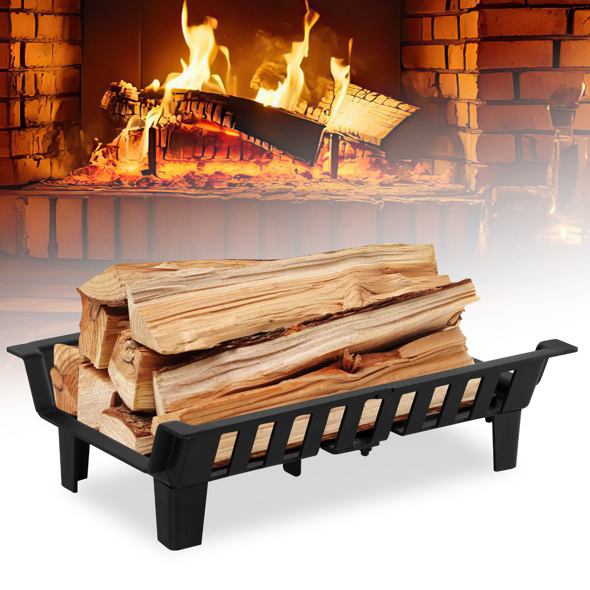 Feuerrost für Kamin & Feuerstelle, 45,5 × 30,5 × 13 cm