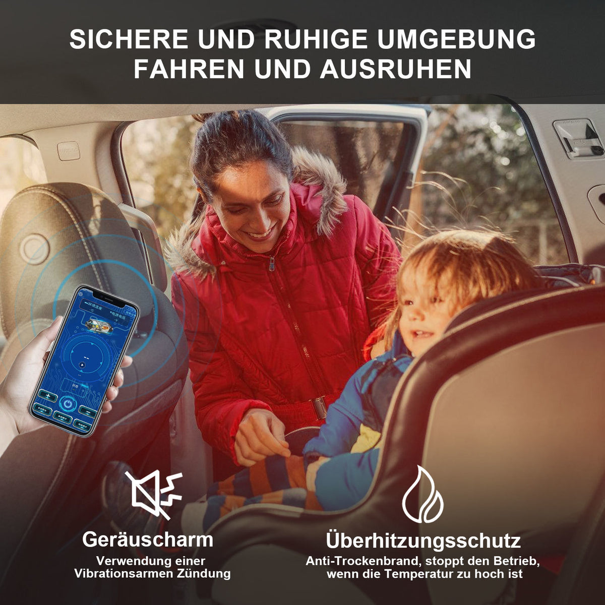 Diesel-Standheizung 8 kW 12–24 V mit Bluetooth, App, LCD & Fernbedienung