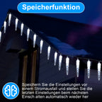 Solar LED Eisregen Lichterkette Warmweiß oder Kaltweiß