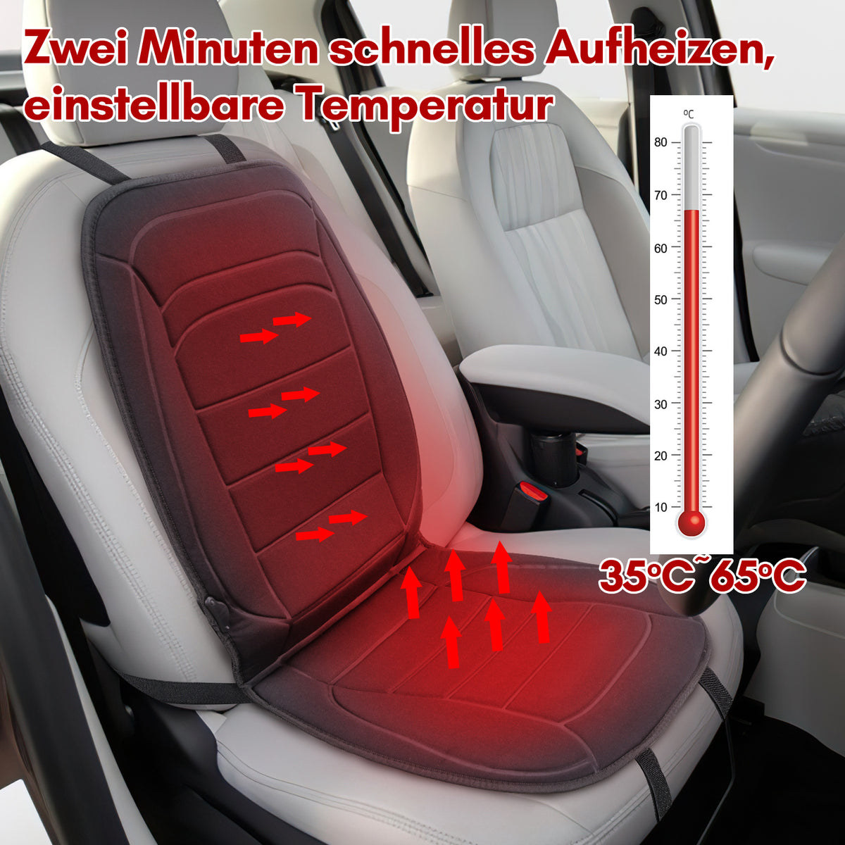 Auto-Sitzheizung 12 V, 50 × 100 cm mit 2 Heizstufen