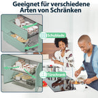 Ausziehbare Teleskopschublade für Küchenschrank 30–60 cm – 2/4/6er Set