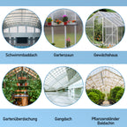 Polycarbonat Hohlkammerplatten 4/8 mm – 60,5 × 121 cm für Gewächshaus