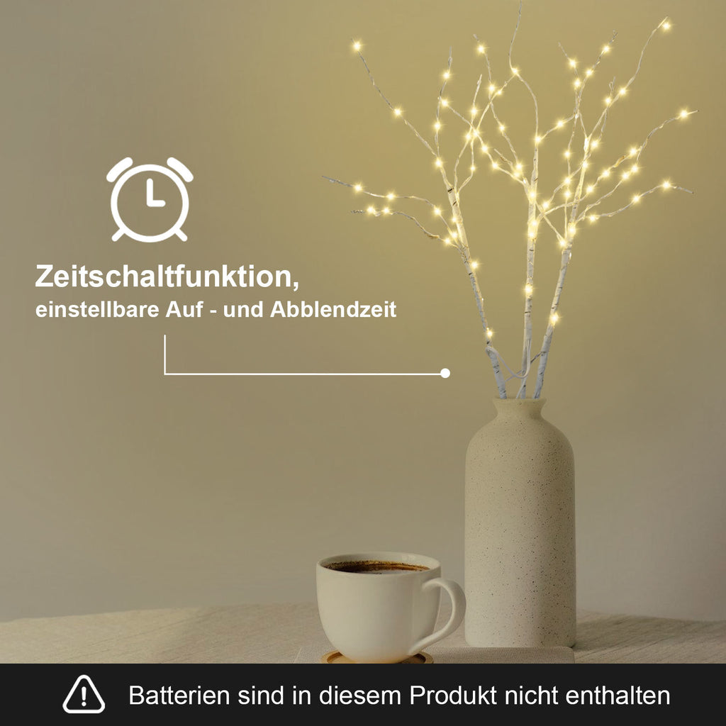 LED Lichterzweige 3er-Set, 50 cm mit 70 LEDs & Timer
