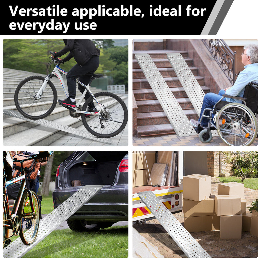 2er Set Auffahrrampen 160 cm aus verzinktem Stahl – bis 400 kg pro Paar