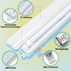 Cecaylie LED Feuchtraumleuchte IP65, 120/150 cm, Einrohr/Zweirohr