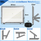 Cecaylie LED Fluter Außen 50–200W, IP65, 6000K Kaltweiß, LED Strahler 1–10 Stück