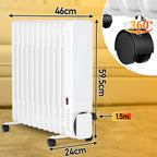 Cecaylie Ölradiator 2500W mit WLAN, 11 Rippen, Thermostat, App-Steuerung & Fernbedienung
