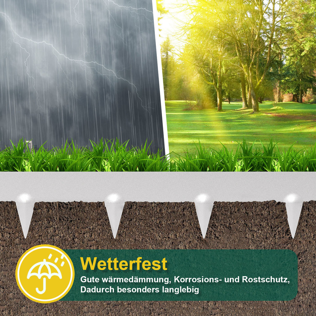 Rasenkante aus Metall mit Erdspießen 15/18 cm hoch – 5–50 m