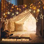 LED Sternenvorhang 2 m mit 138 LEDs & 8 Modi, Warmweiß