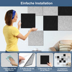 Selbstklebende Akustikplatten aus Polyester – 12/18 Stück