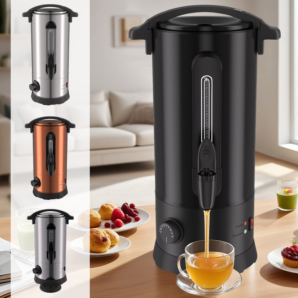 Cecaylie Glühweinkocher 8/10 L aus Edelstahl mit Zapfhahn & Thermostat