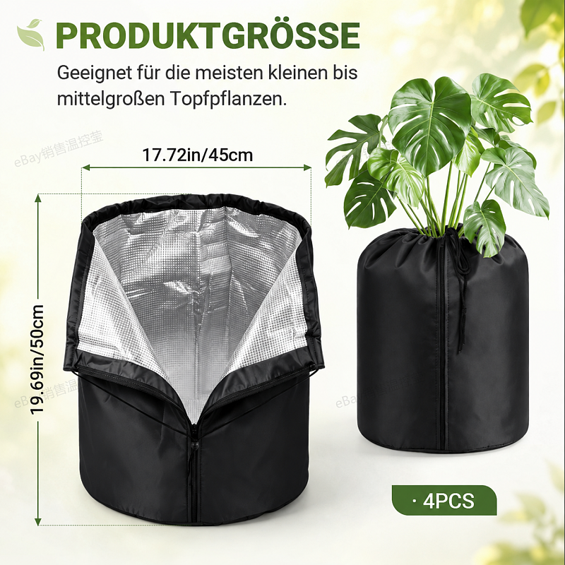 Pflanzen Winterschutz 2er Set – Wurzelschutzmatte oder Pflanzkübel-Schutzhülle