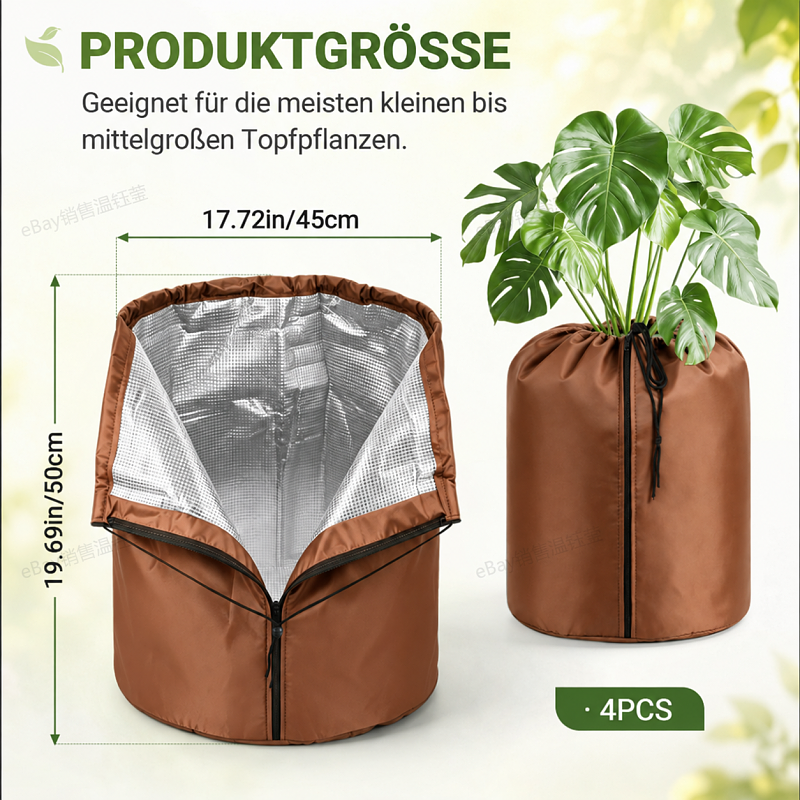 Pflanzen Winterschutz 2er Set – Wurzelschutzmatte oder Pflanzkübel-Schutzhülle