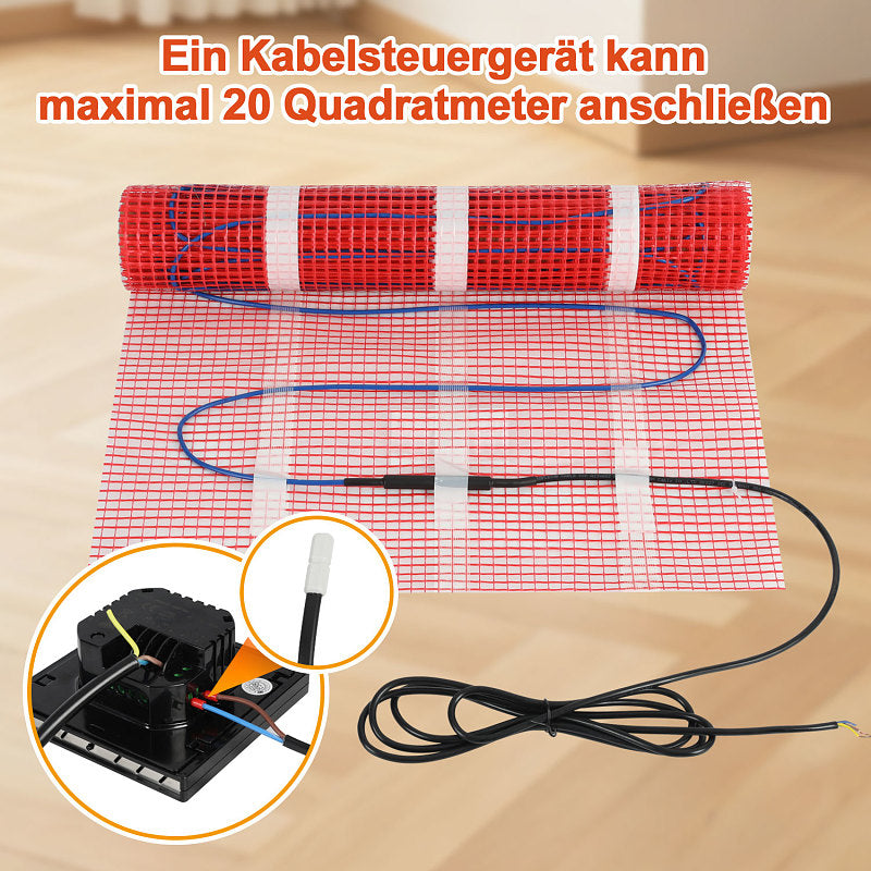Elektrische Fußbodenheizung Heizmatte – Selbstklebend, verschiedene Größen