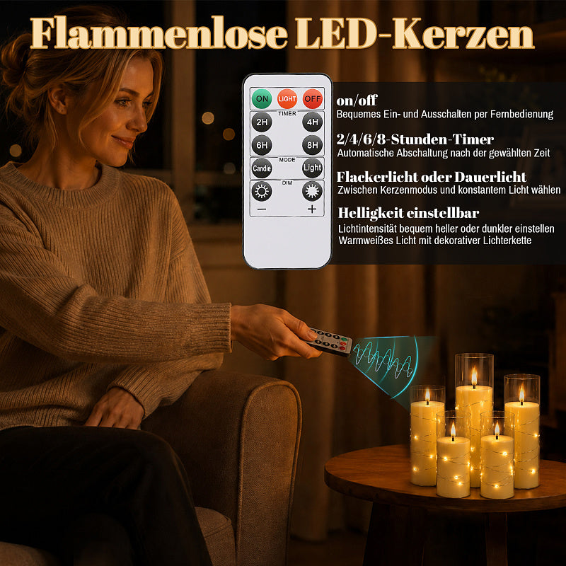 Flammenlose LED Kerzen mit Fernbedienung – 3/5er Set, Warmweiß