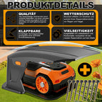 Mähroboter Garage mit UV Schutz und klappbarem Dach für den Garten