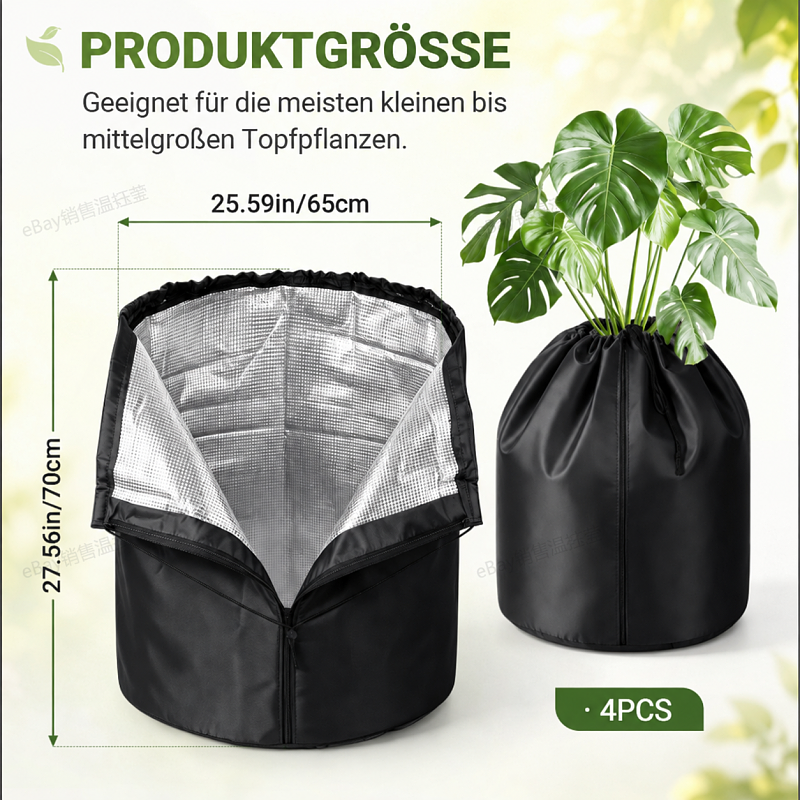 Pflanzen Winterschutz 2er Set – Wurzelschutzmatte oder Pflanzkübel-Schutzhülle