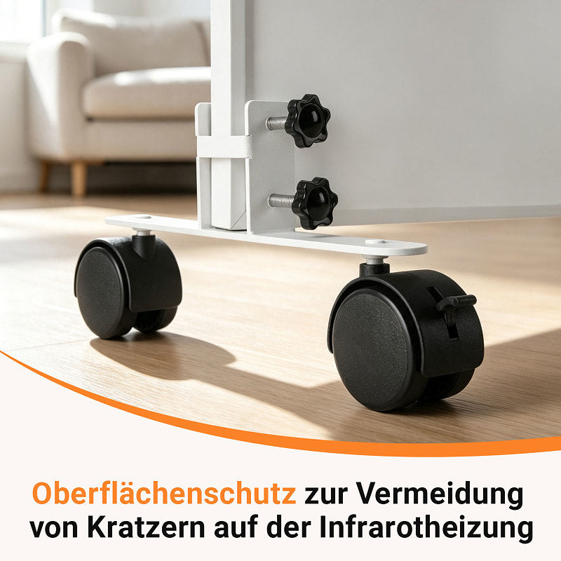 Standfüße mit 360° Rollen für Infrarotheizung – 2/4/6/8/10 Stück