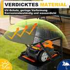 Mähroboter Garage mit PC-Dach als Schutz vor direkter Sonne und Regen